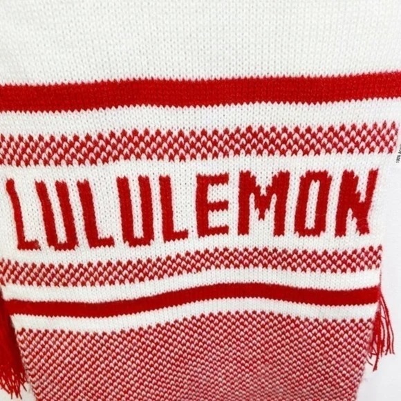 Lululemon Red White Olympic Cheer Gear Scarf Spell Out Knit - Picture 3 of 6